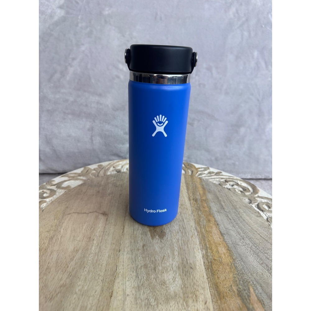 Hydro‎ Flask 20 oz Wide Mouth Water Bottle Cascade Blue W20BTS482 Flex Cap